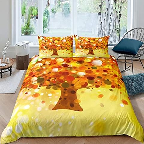 Juego de con árbol de otoño, Funda de edredón para niños, paisajes Naturales Cover