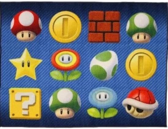 Super Mario Castle Bound Kids Room Non Slip Area Rug, 40 in x 54 in
