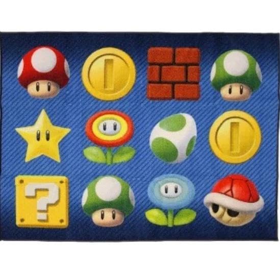 Super Mario Castle Bound Kids Room Non Slip Area Rug, 40 in x 54 in