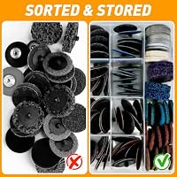 172 Pcs 50MM Schleifscheiben für Bohrmaschine Schaft 1/4 Zoll Schnellwechselscheiben CSD Scheibe Schleifaufsatz für Akkuschrauber Schleifpapier für Auto Metall Holz mit Polierpad Adapter – Ansicht 5