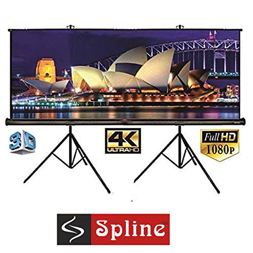 Image of Spline Double Tripod Stand Projector Screen (10 Ft. (Width) x 8 Ft. (Height) - 150 inch Inch) Diagonal in 4:03 Ratio Aspect, Ultra HD, 4K Technology, Active 3D