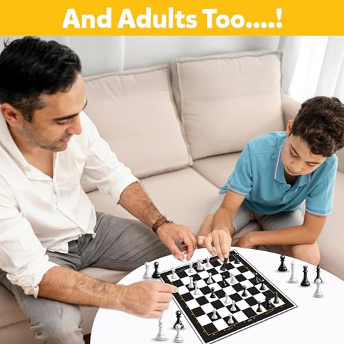 Image of Junior Chess Board Game Set (Pack of 6) | 11 inchx11 inch Foldable Game Board | Birthday Return Gifts for Kids Ages 8 9 10 11 12 | Strategy Game | Gift Set