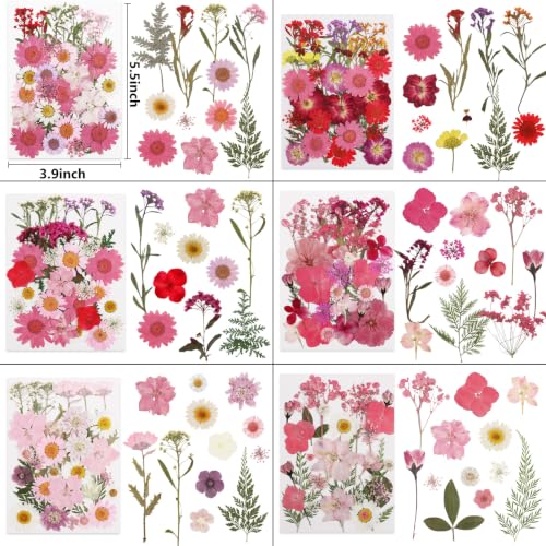 Image of NESCCI 412 Pcs Purple Pink Dried Flowers for Crafts,Real Nature Dried Flowers for Craft Bulk Dry Flowers Leaves Kit Used for Resin Molds Scrapbooking DIY Art Crafts Candle Soap Making Nails Decor