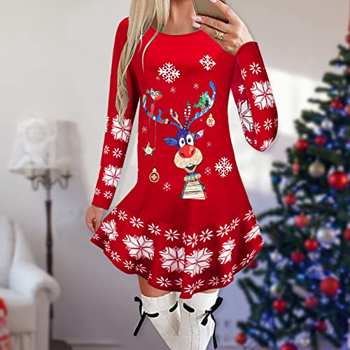Gebreide jurk voor dames, herfst, grote maten, winter, nieuwe lange mouwen, kerstcasual, sexy jurk, satijnen jurk, lange mouwen, maxi-partyjurk, sexy en elegant, gebreide jurk, herfst, winterjurk, dames, A-lijn - Image 3
