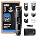 Braun 8-in-1 All-in-One Beard Trimmer & Hair Clipper for Men, Series 3 Grooming Kit with Ultra Sharp Blade, 14 Length Settings (3–21mm), 50-Min Cordless Use, Washable Heads, AIO3545, Black
