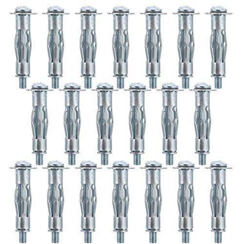 20 Pcs Screw Cavity Wall Fixer plasterboard Fixer Metal Anchors expanded Metal Drywall Anchors Bolt retainers Heavy Duty Hollow Anchors feet Concrete Plug Fastener Component Steel