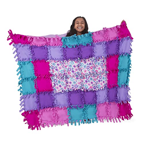 Melissa & Doug Created By Me! Flower Fleece Quilt No-Sew Craft Kit (48 Squares, 4 X 5 Feet) #TOP2