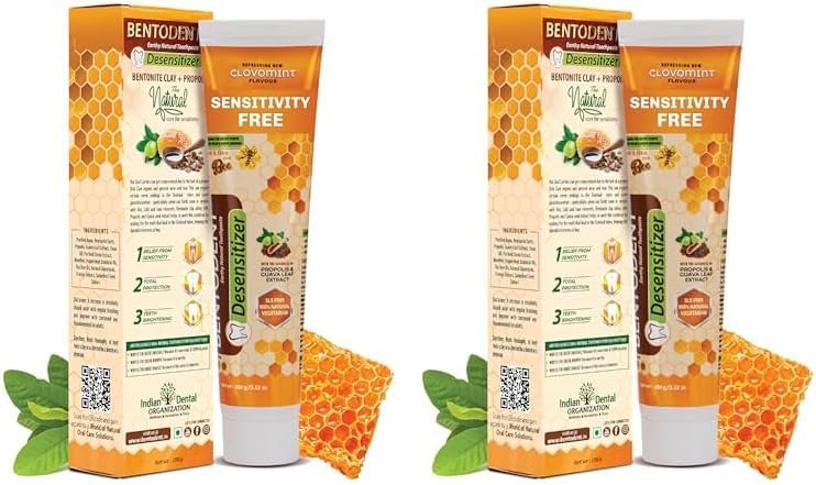 Bentodent Toothpaste - Desensitizer Natural Sensitivity Relief Toothpaste with Clove And Mint - 100 Gm (Pack of 2)