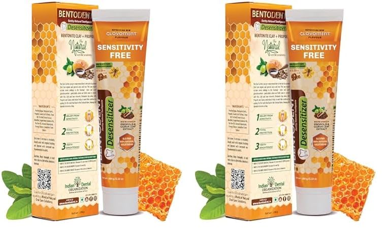 Bentodent Toothpaste - Desensitizer Natural Sensitivity Relief Toothpaste with Clove And Mint - 100 Gm (Pack of 2)