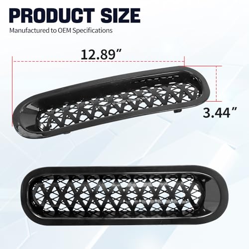Image of Black JK Grill Inserts Front Grille Mesh Cover Guard Clip-in Compatible with 2007-2018 Jeep Wrangler JK & JKU Accessories (Pack of 7)