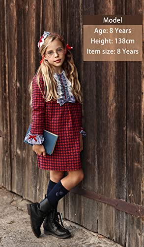 Pettigirl Girls Vintage Christmas Winter Red Plaid Casual Clothes Kids Toddler Pretty Fashion Birthday Party Dresses2