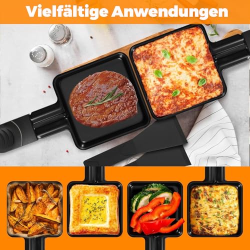 LeuKoles Pack of 4 Raclette Grill Pans, Non-Stick Coating Mini Cheese Pans, Additional Raclette Harnesses for Raclette Grill (Pack of 4) - Image 9