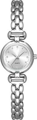 ADSBIAOYE Petite Womens Round Simple Wrist Watch Fashion Dress Diamond Female Watches for Ladies Analog Quartz Stainless Steel Waterproof Watch