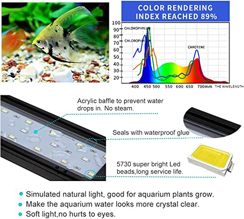 Kzkr Upgraded Aquarium Light Led Full Spectrum 60-72 Inch Hood Lamp For Freshwater Marine Plant 150-180 Cm Multi-Color Decorations Light #TOP6