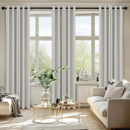 Image of MIULEE Blackout Curtains for Bedroom Living Room 2 Panels, Thermal Insulated Room Darkening Drapes Grommet Noise Reducing Light Blocking Window Treatments 72 Inches Long 40x72 Inch Natural White