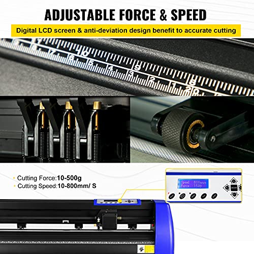 Vevor Vinyl Cutter 28 Inch Vinyl Cutter Machine With 20 Blades Maximum Paper Feed 720Mm Vinyl Plotter Cutter Machine With Sturdy Floor Stand Adjustable Force And Speed For Sign Making #TOP3