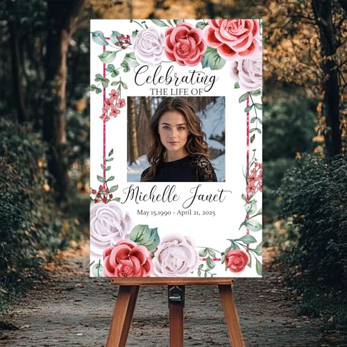 Editable Funeral Welcome Sign Template with Blush Roses, Printable Celebration of Life SignTemplate, Celebration Of Life Decorations, In Loving Memory Decorations, Funeral Remembrance Gifts