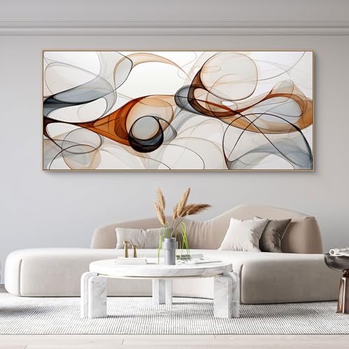 KLAKLA Extra Large Wall Art 86x29 Inches - Abstract Huge Canvas Picture Wall Decor Living Room Oversized Artwork for Walls Bedroom Office Decoration Modern Frame Wall Art by KLAKLA - Used condition - US$437.66