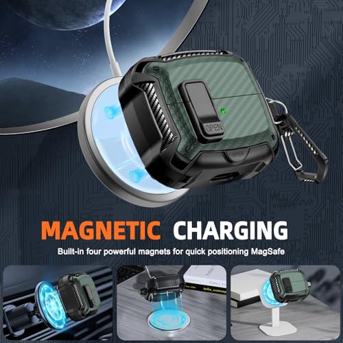 Image of Compatible with Samsung Galaxy Buds3 FE (2025) / Buds3 Pro (2024) / Buds 3 Case (2024) with Phone Stand, Compatible with MagSafe, with Secure Lock Clip Design & Cleaning kit