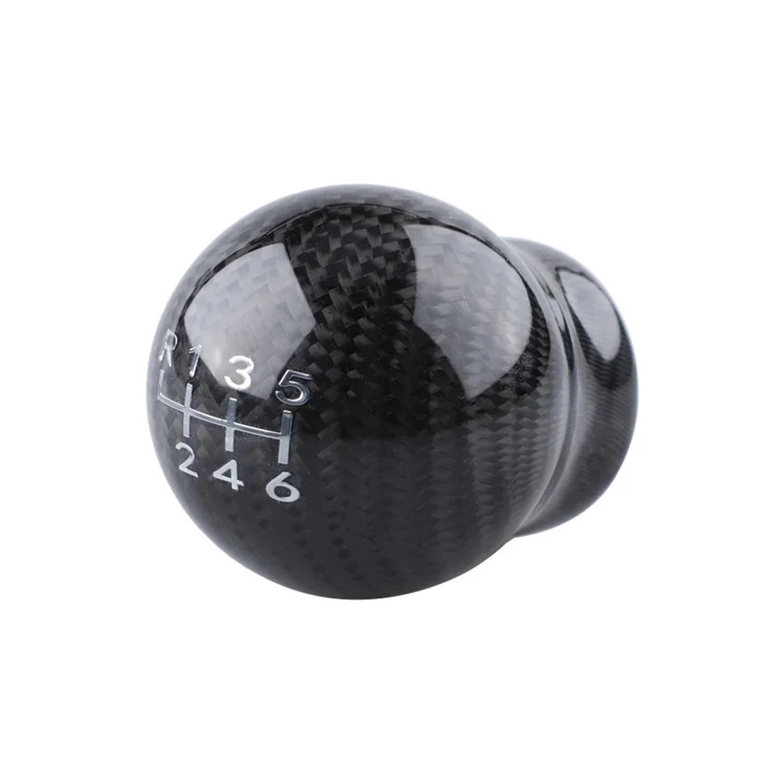 KUNYOS Leather Gear Knob for Auto Carbon Fiber Gear Knob Reverse Lift Shifter Head Stick Manual Lever Car Interior Upgrade(6 Speed)