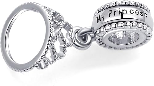 Miniatura 2 de TGLS Dije de corona de princesa compatible con pulseras Pandora, joyería de regalo de cumpleaños para madre, novia, hija, mujer