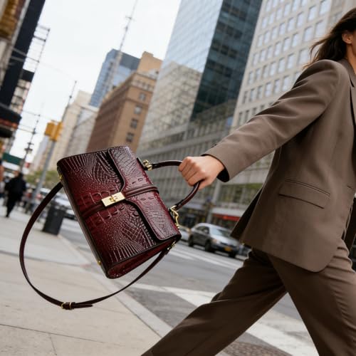 Bolso Satchel de Cuero Sintético Patentado para Mujer miniatura 7