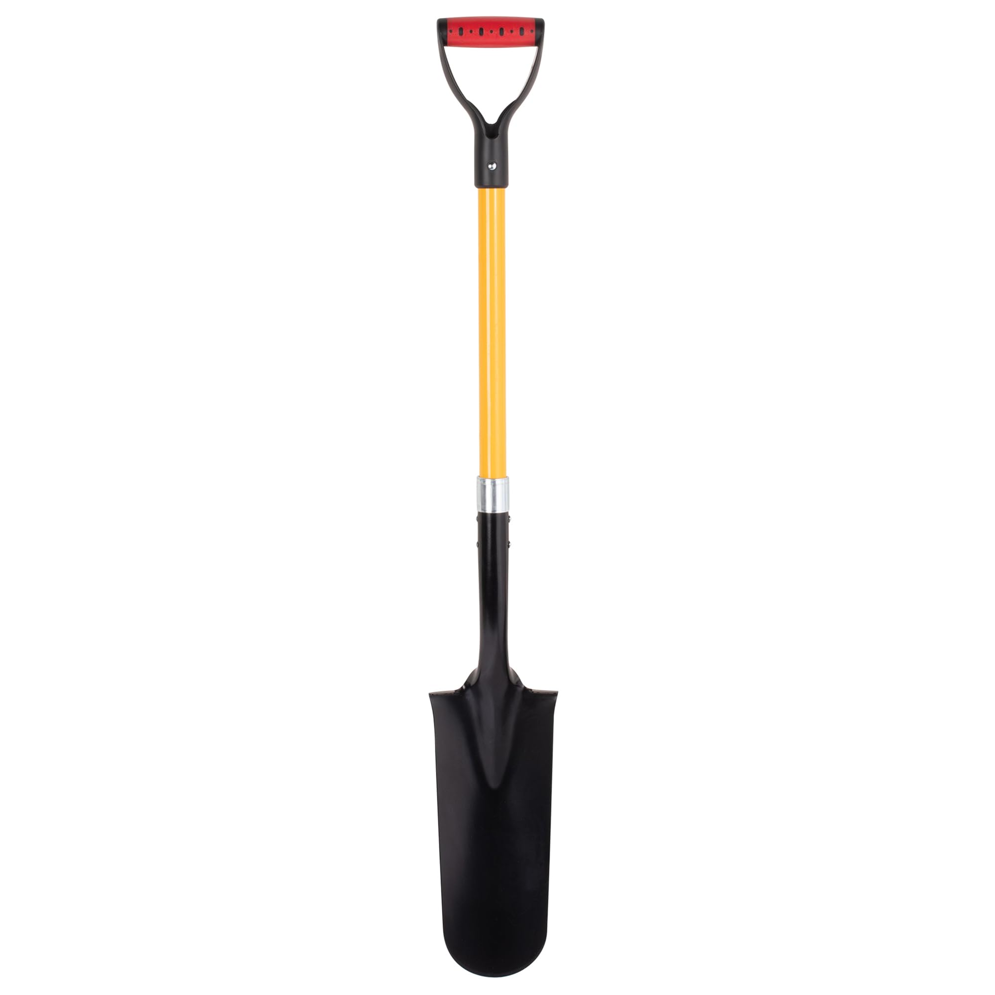 Hardys Drainage and Fence Post Spade 1150mm - Fibreglass & Carbon Steel Newcastle Style Grafting Post Hole Spade with Tapered Head - Yellow Heavy Duty Site Shovel - 160 x 360mm
