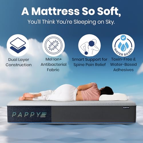 Image of ROMA PUF Pappy Dual Comfort Mattress | Anti Bacterial Mel Ion+ washabel Cover | Cooling Airwick 2D Layer | Ultimate Sleep Support | 7 Year Warranty (4 Inch, 72X35)