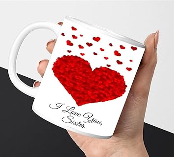 Kitioon I Love You Sister Microwave and Dishwasher Safe Gift Mug (350 ml)