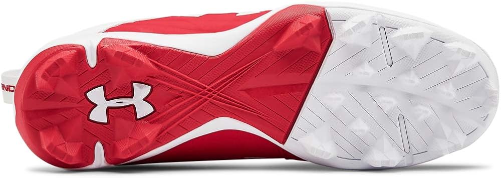 Under Armour Boy's Leadoff Low Rm Jr. Baseball Shoe Red (600)/White 6 Big Kid
