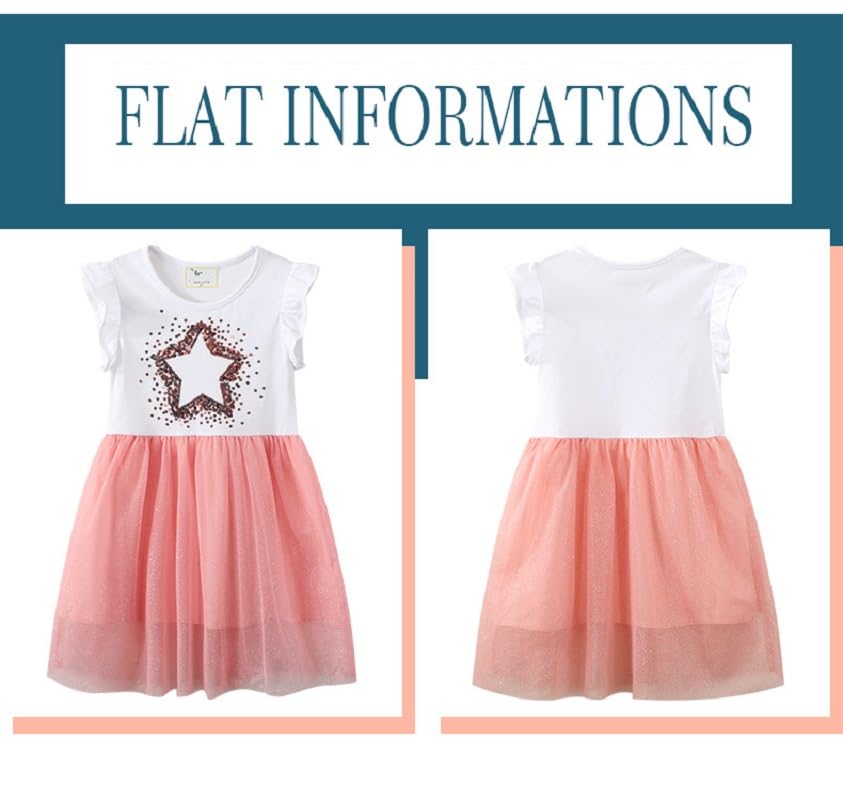 Girls' Summer Dress - Fluffy Tulle Princess Dress with Round Neck2