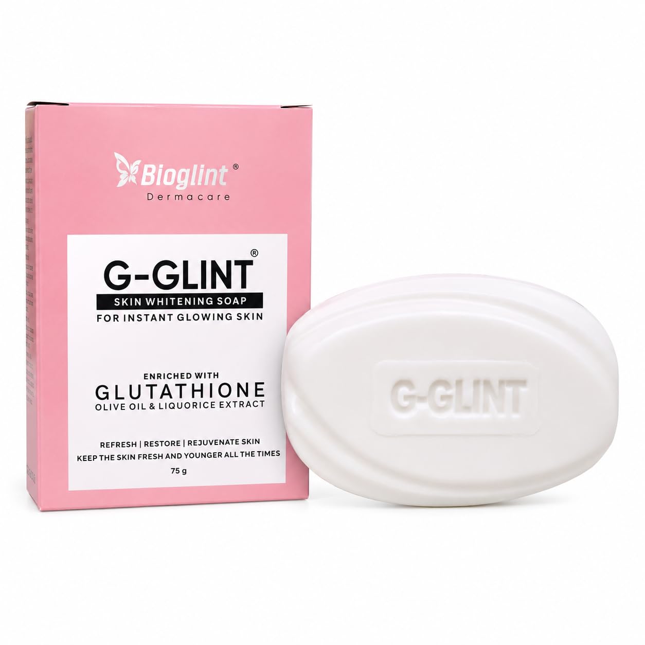 G-GLINT Skin Cleansing Soap with Glutathione, Olive Oil & Liquorice Extract | Daily Cleansing Bar for Men & Women | Rich Lather | 75 g-image-4