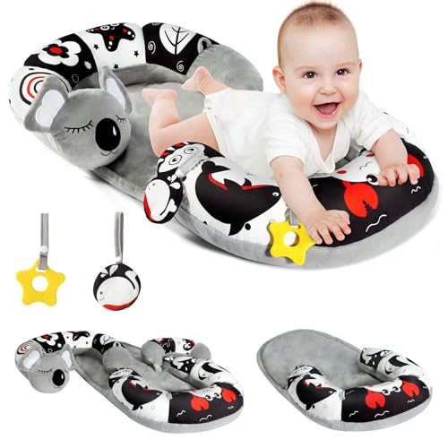 Image of URMYWO Tummy Time Activity Mat - Cozy Tummy Time Mat for Newborn 0-12 Months, Infant Baby Sit Me Up Floor Seat Early Sensory Development Gifts Tummy Time Play Toys