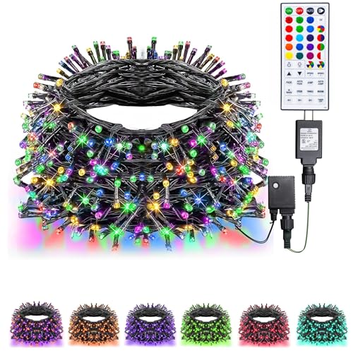Dazzle Bright Color Changing Christmas Lights, 66ft 200 LED RGB String Lights with Remote & Timer, Fairy Lights for Indoor Outdoor Xmas Tree Party Wedding Halloween Decorations