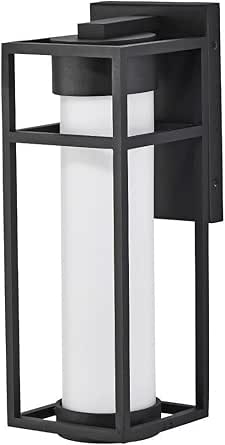 Nuvo Ledges - 6W LED Outdoor Medium Wall Lantern in Modern Style-16 Inches Tall and 5.5 Inches Wide-Matte Black Finish-Opal W
