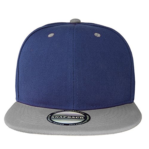 Image of Classic Snapback Hat Cap Hip Hop Style Flat Bill Blank Solid Color Adjustable Size