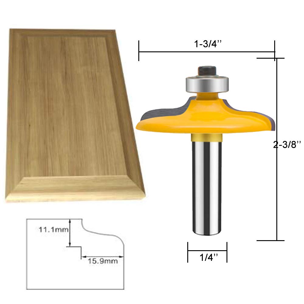 TAIWAIN - Juego de 4 brocas para puerta y cajón de 1/2 pulgada, fresa de madera, fresadora de madera y carburo inglete para carpintería (F-1/2MG)