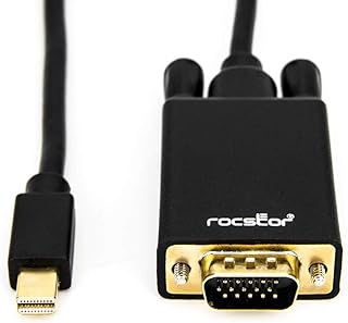 Rocbolt 6ft Mini Displayport to Vga M/m Hd-15 Male Cable Gold Plated