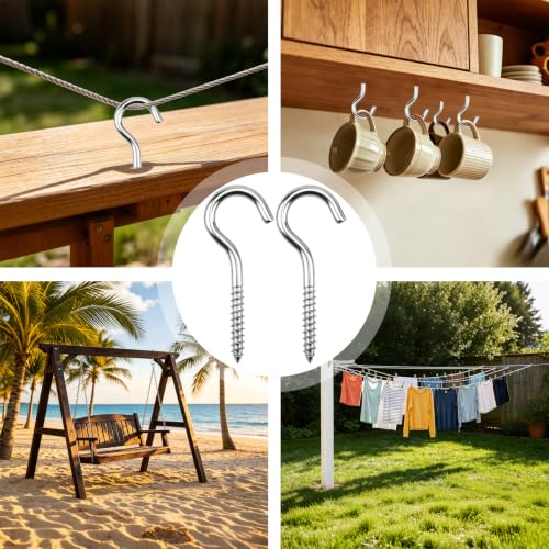 256IN-Stainless-Steel-Screw-Hooks-Heavy-Duty-Ceiling-Hooks-for-Hanging-Medium-Planters-Outdoor-Lights-Ropes-Tools-and-Garage-Storage-35-Pack
