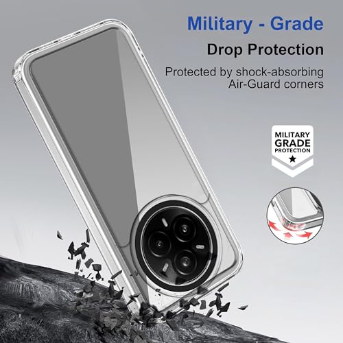 Image of amazon basics Back Case Cover for Realme 14 Pro Plus 5G | Compatible for Realme 14 Pro Plus 5G Back Case Cover | Case Cover with Camera Protection | (TPU + PC | Transparent)