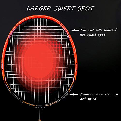 image for Fostoy Badminton Racket Set, 4 Pack Badminton Racquets with 3 Shuttlec