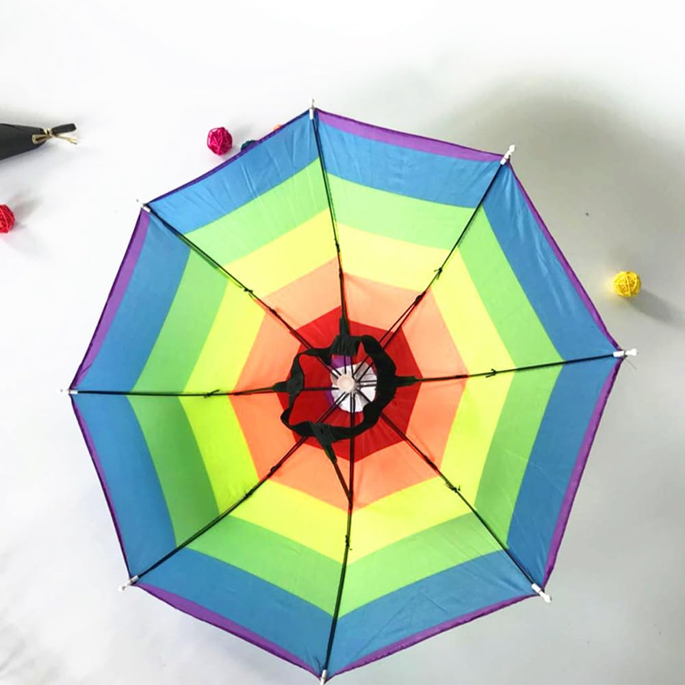Cerioll Paraguas De Cabeza Anti-UV Gorra Plegable Protección Solar para Pesca Camping Jardinería