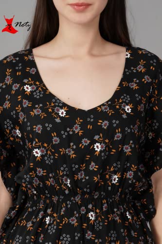 Image of Noty Girl's /Women's- Night Suit Set | Kaftan With Payjama | Rayon Fabric - Printed | Nightdress