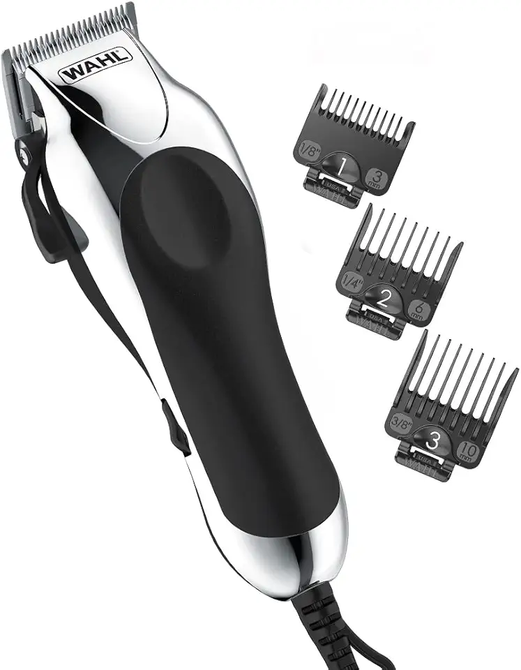 Wahl USA Chrome Pro Corded Clipper Complete Haircutting Kit for Men – Powerful Total Hair Clipping, Beard Trimming, &amp; Grooming - Model 3024635