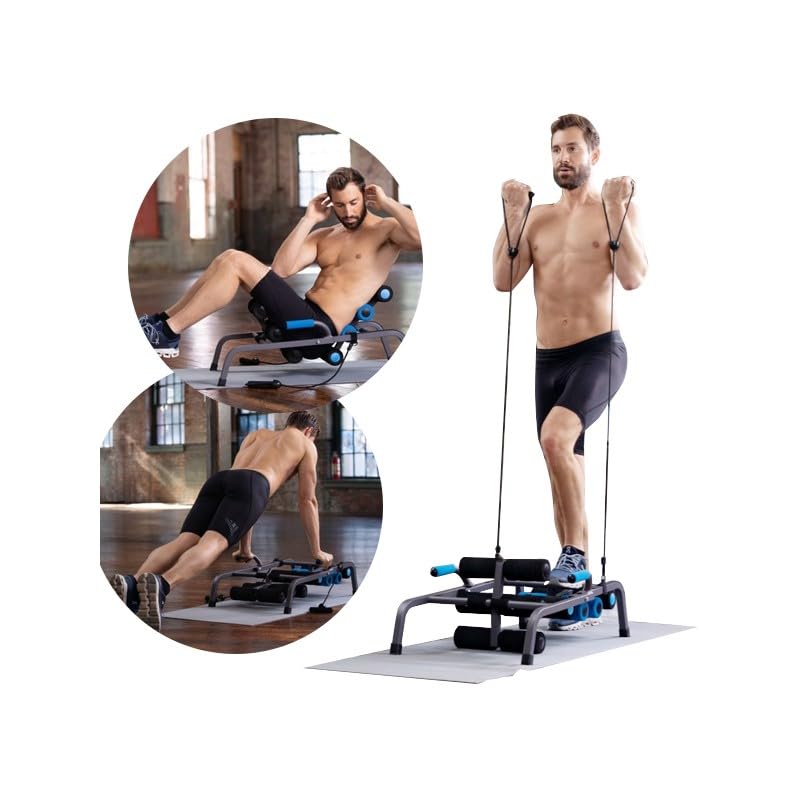 Core Shaper 10 in 1 Attrezzo Allenamento Total Body per Casa, Macchina Addominali e Core Trainer Multifunzione con Rulli Imbottiti per Esercizi Addome, Gambe, Braccia, Schiena e Postura