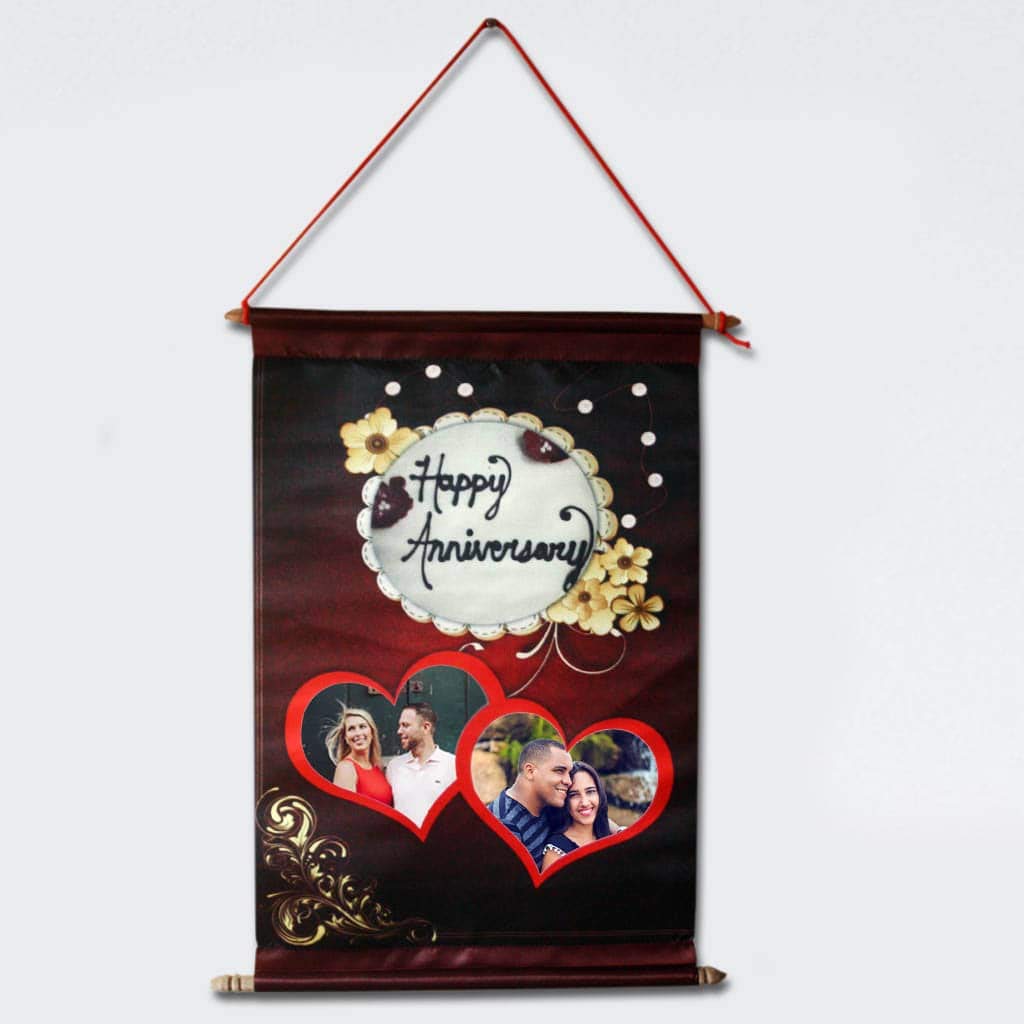 Upayan Personalised Happy Anniversary Digital Print Scroll