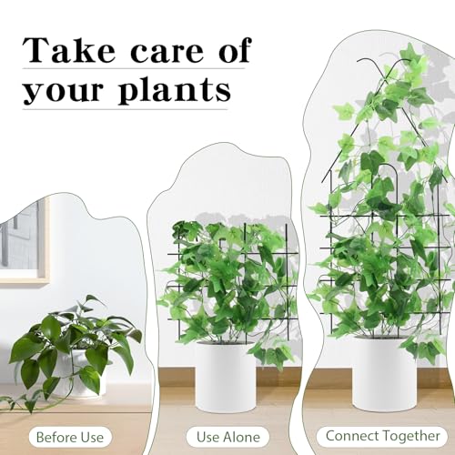 Image of ZOUTOG Trellis for Climbing Plants Indoor 4 Pack 30 Inch,Rustproof Metal Garden Trellis for Potted Plants,Houseplant Support Indoor Outdoor for Ivy Pothos Monstera Hoya Flower Vines(House Shape)