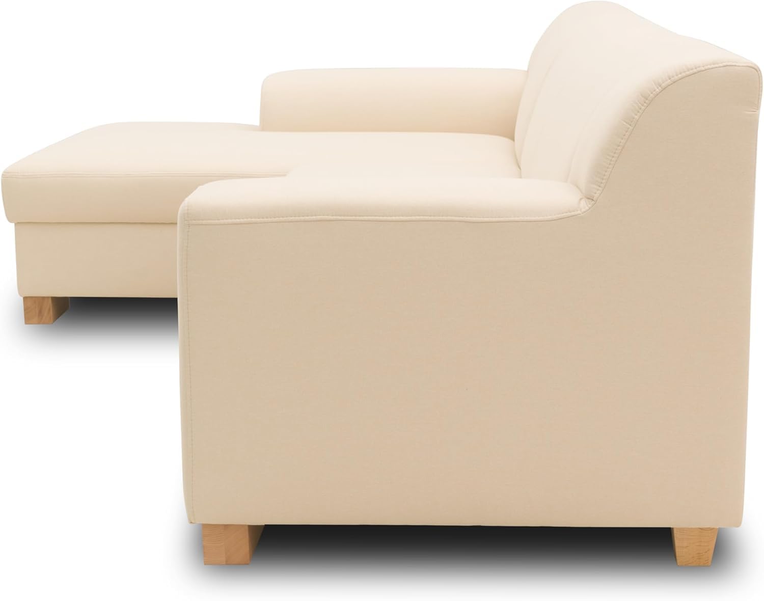 DOMO. collection Tinos Petit canapé-lit d'angle Convertible en Forme de L avec Fonction Convertible, canapé d'angle rembourré, 273 x 157 x 74 cm (l x p x h), Beige