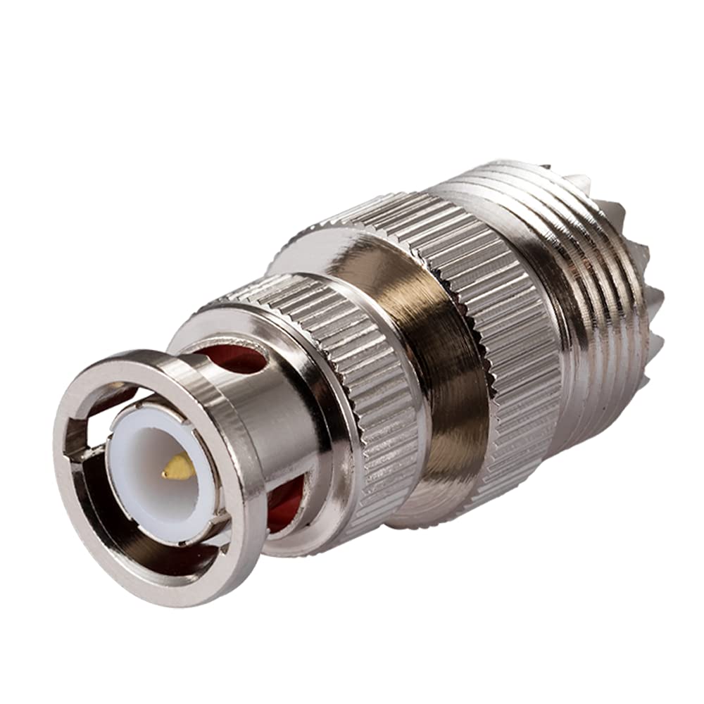 Vecys CB Radio Adapter SO239 UHF Female to BNC Male Antenna Adapter for CB Antenna CB Aerial Ham Radio Handheld Radio Two way Radio SO 239 Coax Cable(2 pcs)