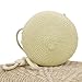 Imagen de Jamron Artesanal Redondo Bolso de Paja Bolso Cruzado Bandolera Bohemio Bolsa de Playa con Cremallera SN0702152 Mini Beige